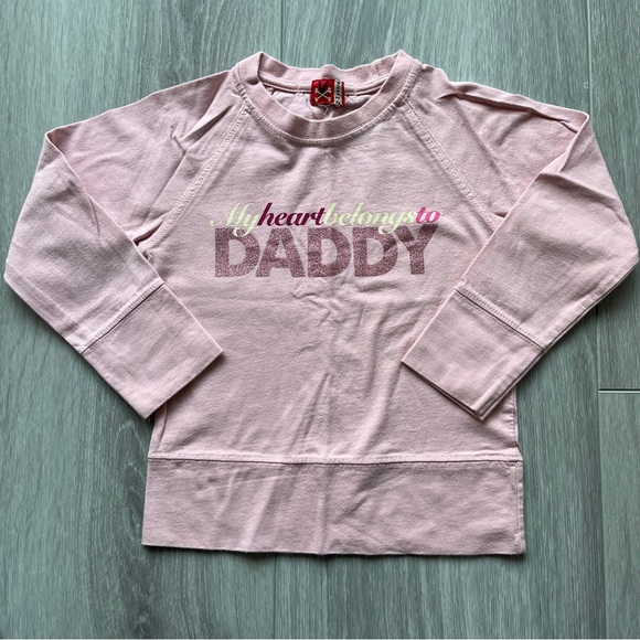 No Sugar Added My Heart Belongs to Daddy long sleeve shirt, size 2-3Years - Picture 1 of 3